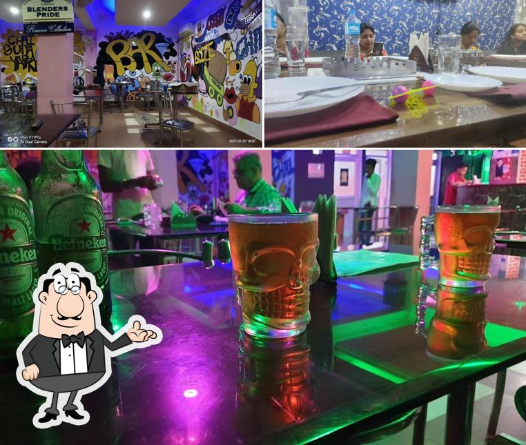 Take a seat at one of the tables at M4 Bar & Restaurant