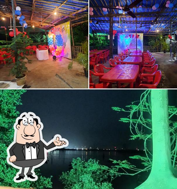 The image of interior and exterior at KOLI QUEEN DHABA