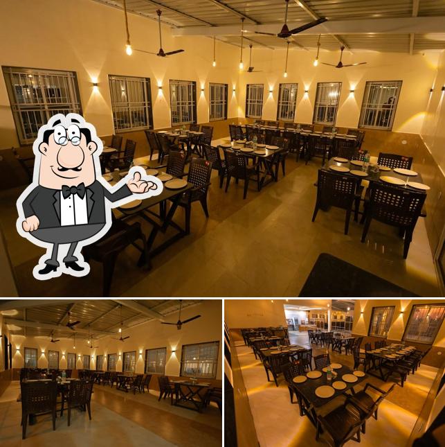 The interior of Hotel Durva Pure Veg Restaurant