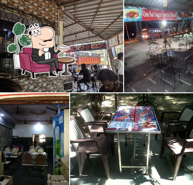 The interior of Om Sai Sagar Restaurant