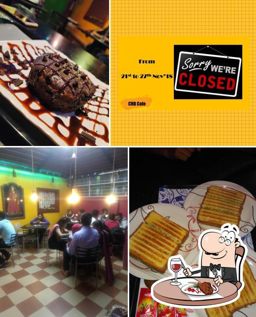 Order meat dishes at CRB Cafe (CROSSROADS BIZTRO)