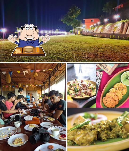 Among different things one can find food and exterior at The Estate Resort