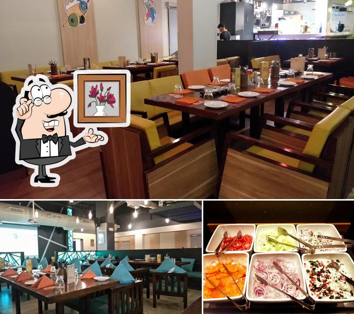 The picture of interior and dessert at AB's - Absolute Barbecues Shridevi Park, Chennai