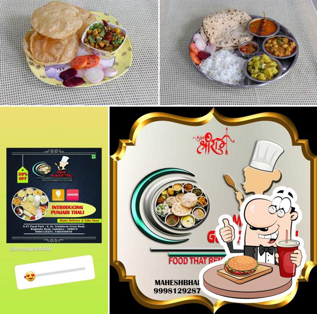 Get a burger at Mom's Gujarati Thali