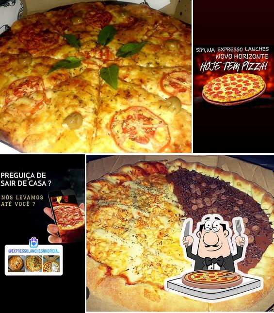Experimente pizza no Expresso Pizzaria, Conveniência e Sorveteria
