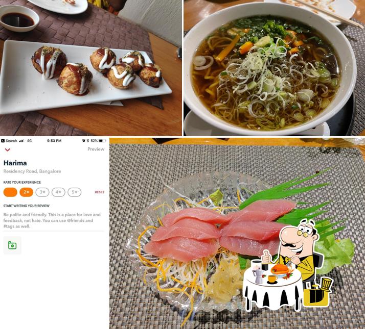 Food at Harima Japanese Restaurant