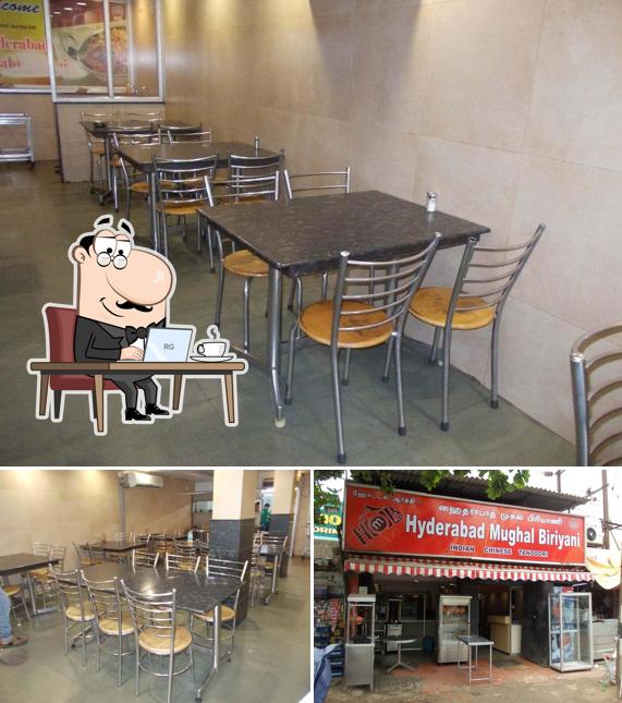 The interior of Hyderabad Mughal Biriyani