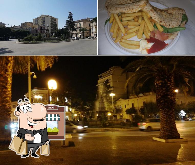 La immagine di esterno e cibo da L'Angolo Della Pizza