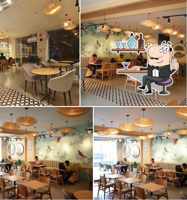 The interior of Blue Tokai Coffee Roasters - Mulund