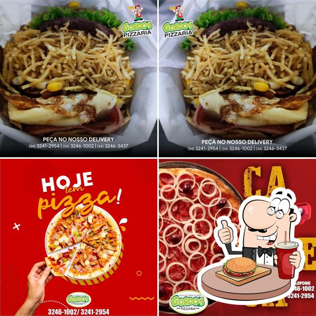 Experimente um hambúrguer no Gordo's Pizzaria