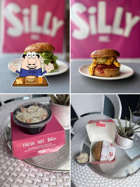 Food at Silly Inc Burgers