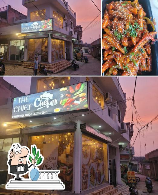 The restaurant's exterior and food