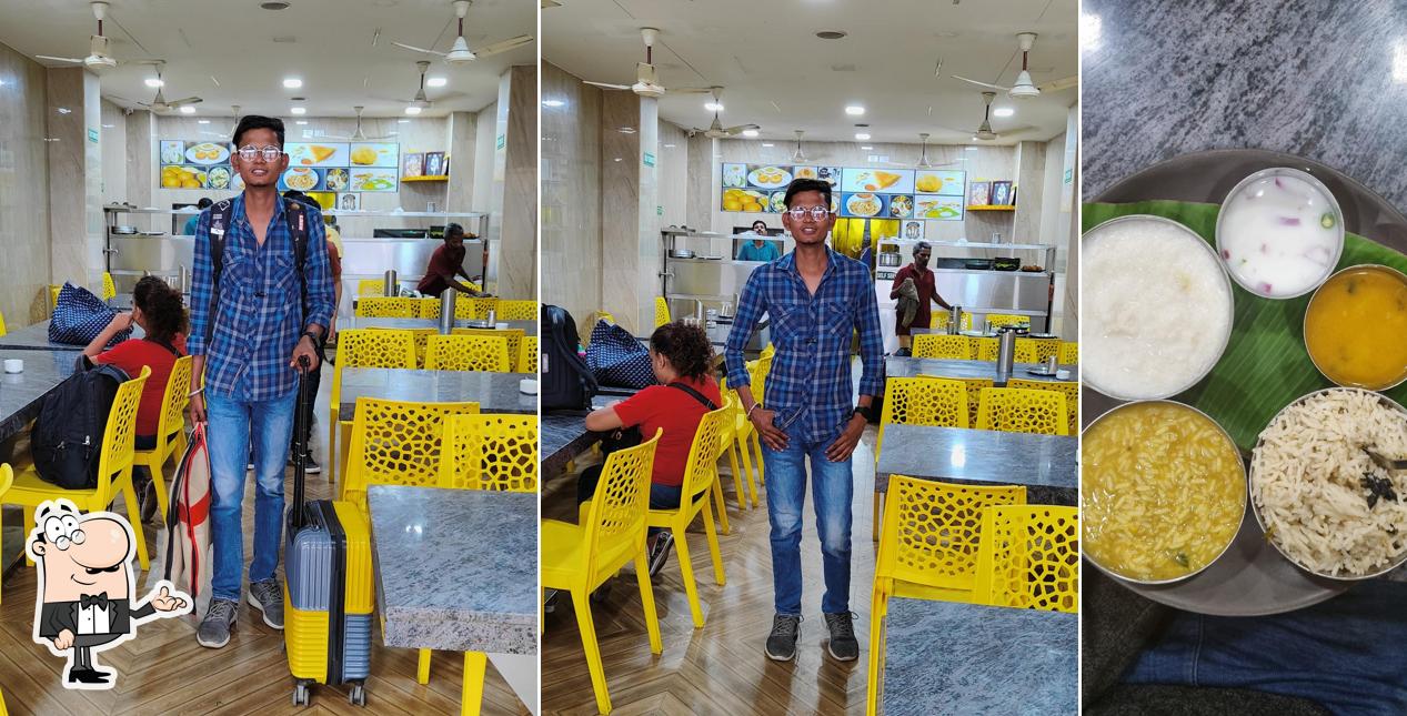 Take a seat at one of the tables at Sai Krishna Parlour