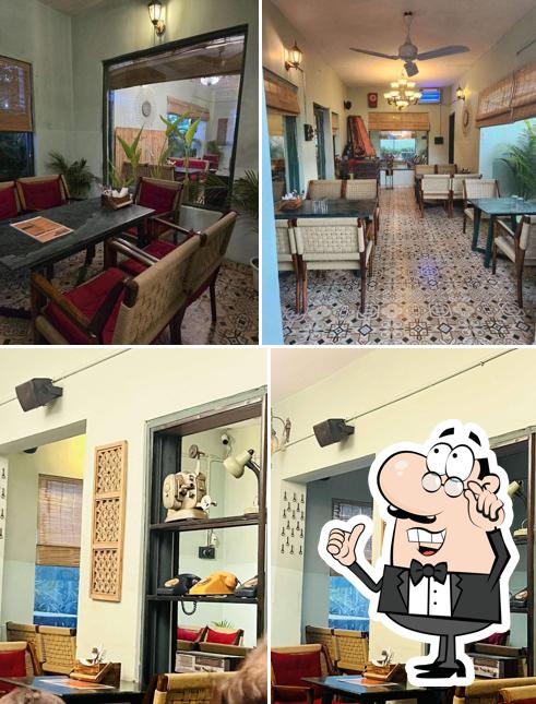 Take a seat at one of the tables at The Courtyard Diner