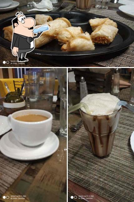 The photo of drink and food at The second wife restaurant and Cafe