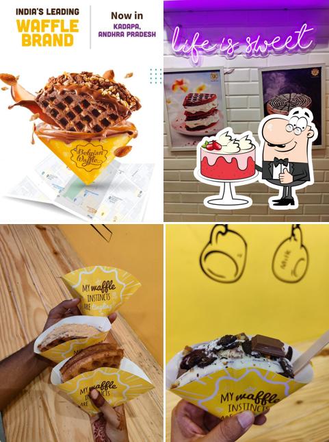 Red velvet cake at The Belgian Waffle Co