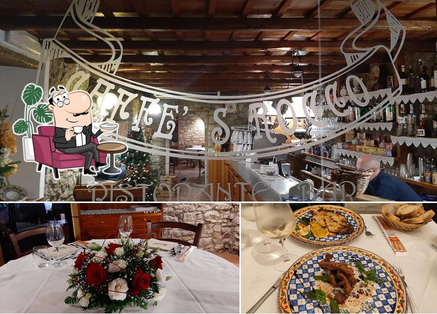 La interni e cibo del ristorante