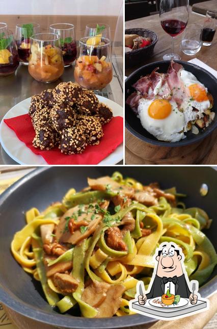 Spaghetti alla carbonara al Rifugio Parete Rossa/Rotwandhütte