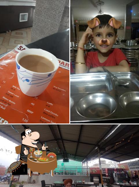 Among various things one can find food and interior at Sandhu Zimindara Vaishno Dhaba