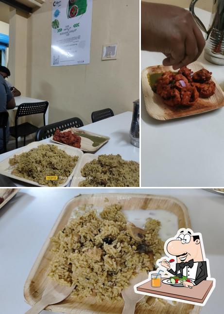 Meals at Chiguru Mushrooms - Mushroom Dum Biryani and Mushroom Kabab