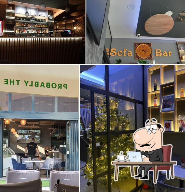 Gli interni di Sofa Bar