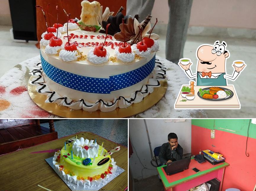 This is the picture showing food and interior at Modern Cake Bank
