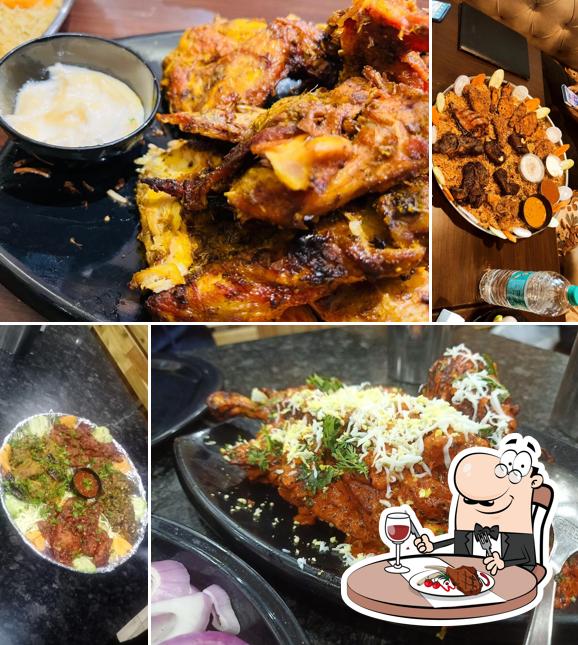 Taj Darbar Hyderabadi Restaurant serves meat dishes