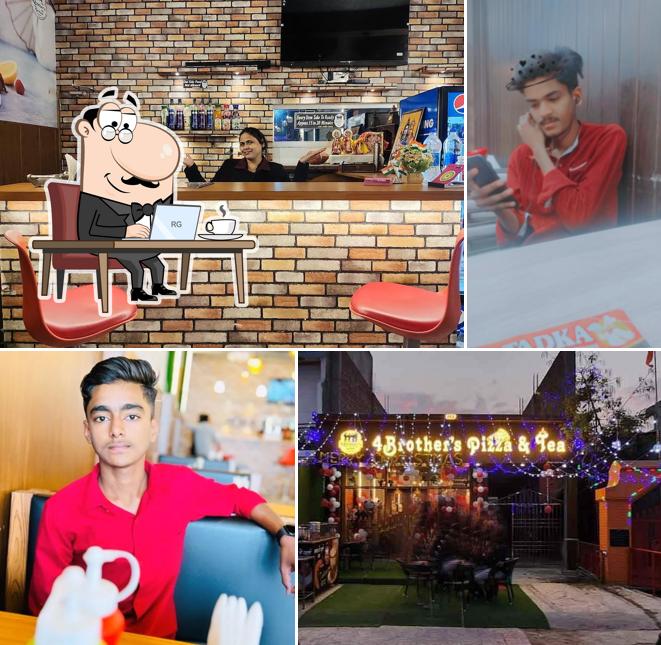 Take a seat at one of the tables at 4 Brothers Pizza & Tea