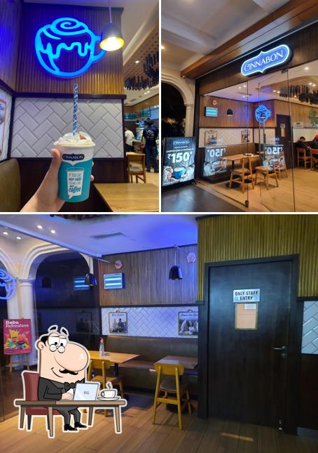 The interior of Cinnabon