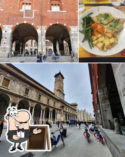 La esterno e cibo del ristorante