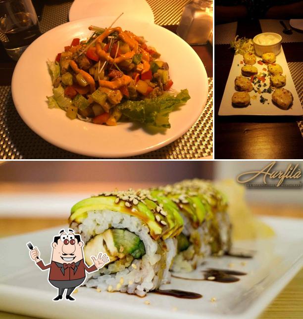 Food at aurfila restaurant