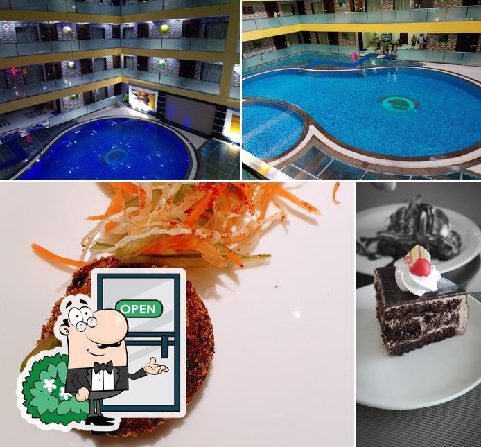 This is the picture depicting exterior and food at Blue Berry's Restaurant