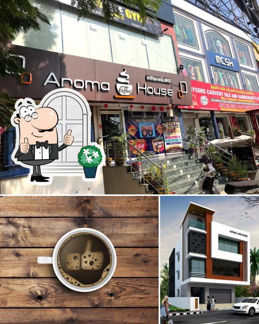 The exterior of Aroma Coffee House
