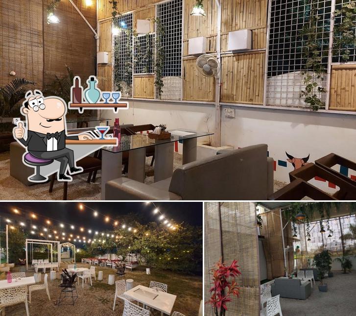 Take a seat at one of the tables at Coffee Stock Market