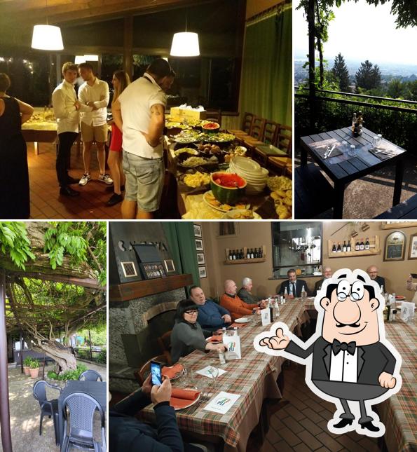 Gli interni di Al Glicine trattoria con vista