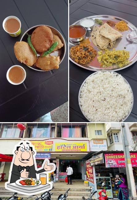 The picture of Hotel Arya’s food and exterior