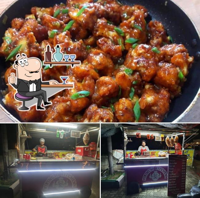 Check out the picture displaying interior and food at Virinchi Kitchenn