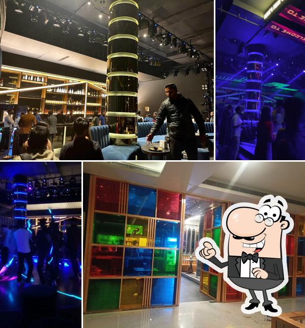 Take a seat at one of the tables at G Club