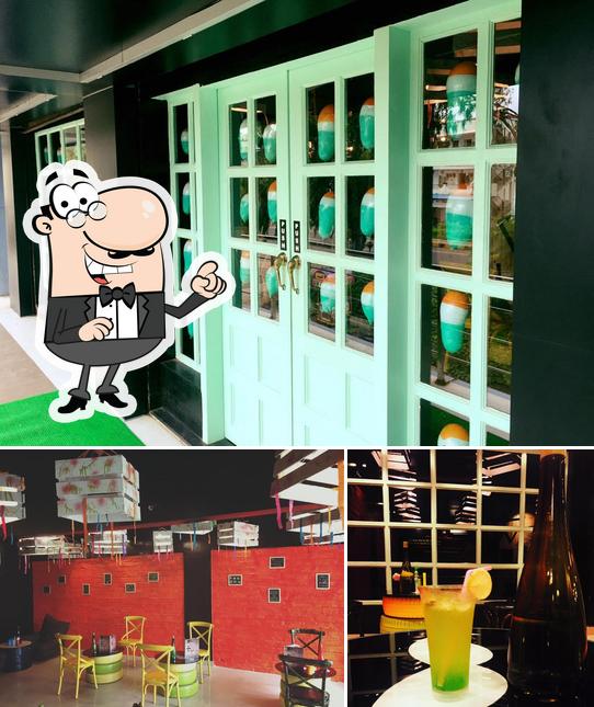 Among different things one can find interior and beer at Mr. Tea Cafe