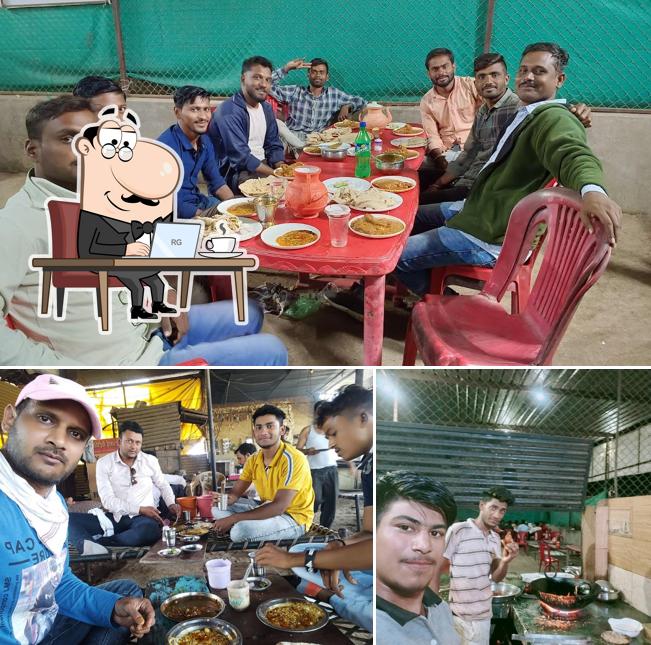 The interior of Maharashtra Gujrat Dhaba Yawal