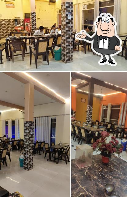 Take a seat at one of the tables at Mannat Dhaba and hotel