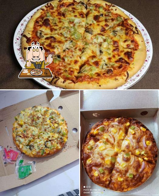 Try out pizza at Foodie Hub