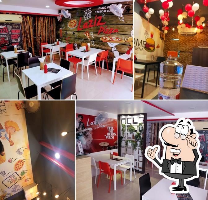 The interior of Laziz Pizza