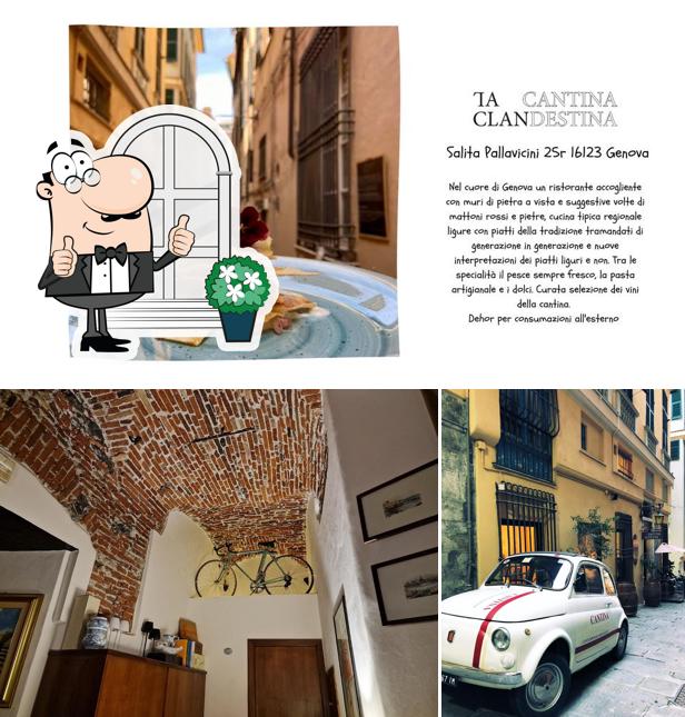 Dai un’occhiata alla immagine che mostra la esterno e cibo di La Cantina Clandestina