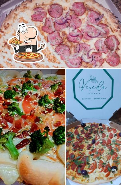 Experimente pizza no Vereda Lanches artesanais