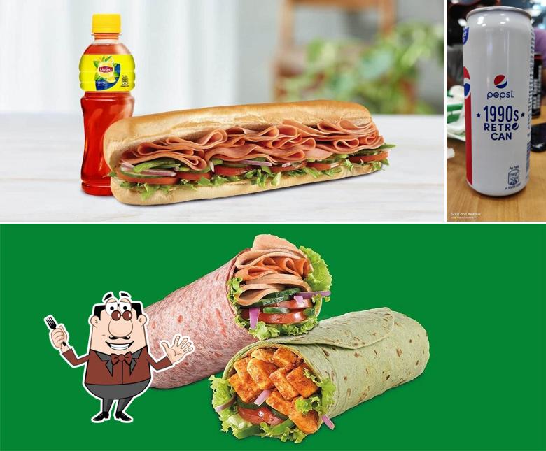 Among various things one can find food and beer at Subway