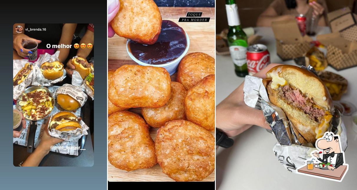 Platos en Gold Burger