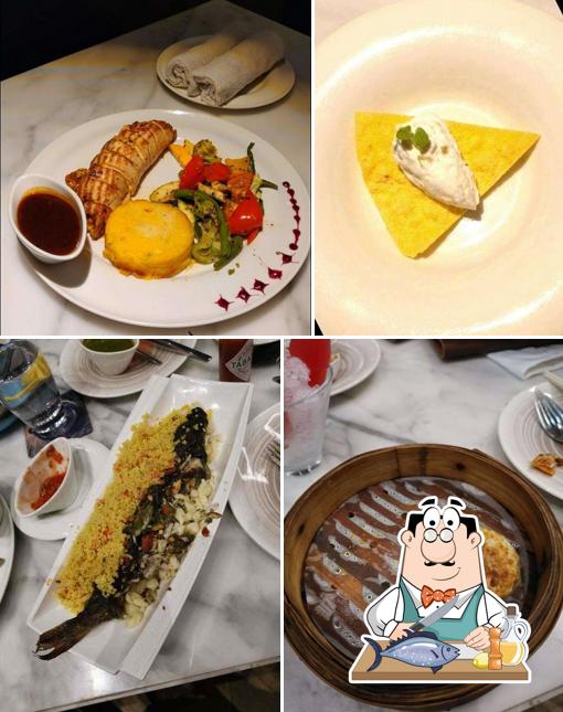 Grilled salmon at Nueva