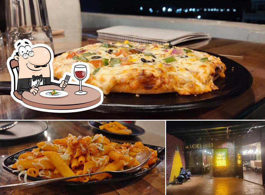 Among various things one can find food and exterior at The Sky View, Rooftop Satna
