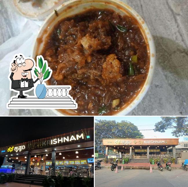 The restaurant's exterior and food